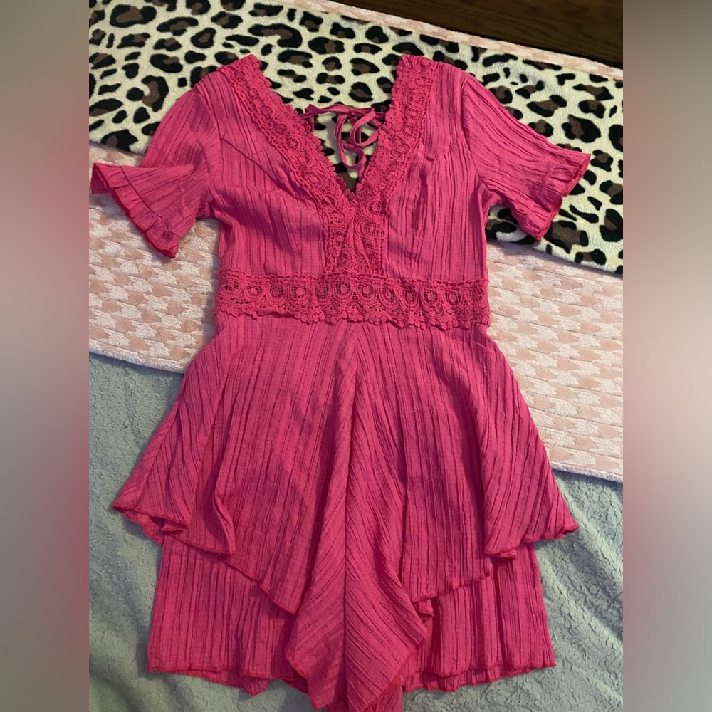 Pink shein romper